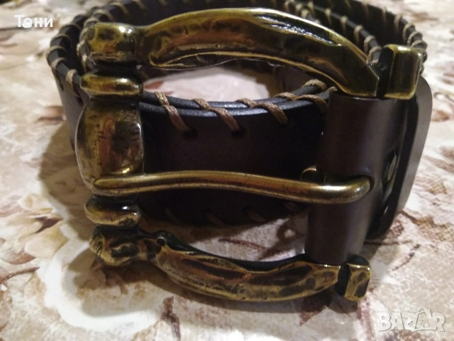 ATRIUM Оригинал Винтидж Нов Дамски Италиански Колан от Естествена Кожа 100см, снимка 5 - Колани - 52656898