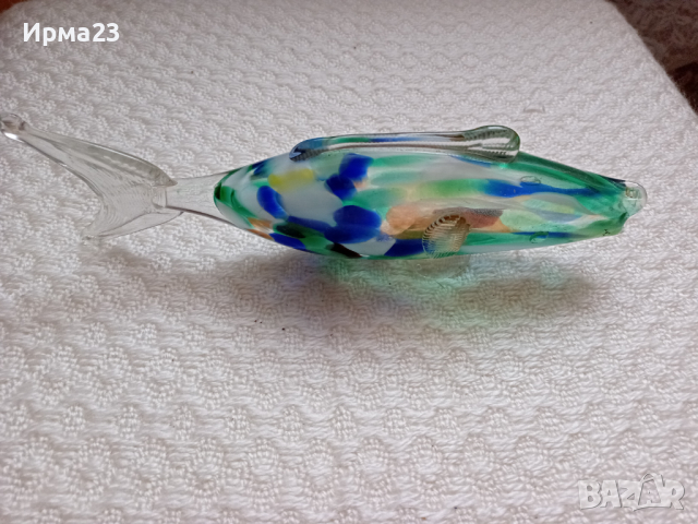Стъклена и порцеланова рибка, снимка 3 - Антикварни и старинни предмети - 44793963