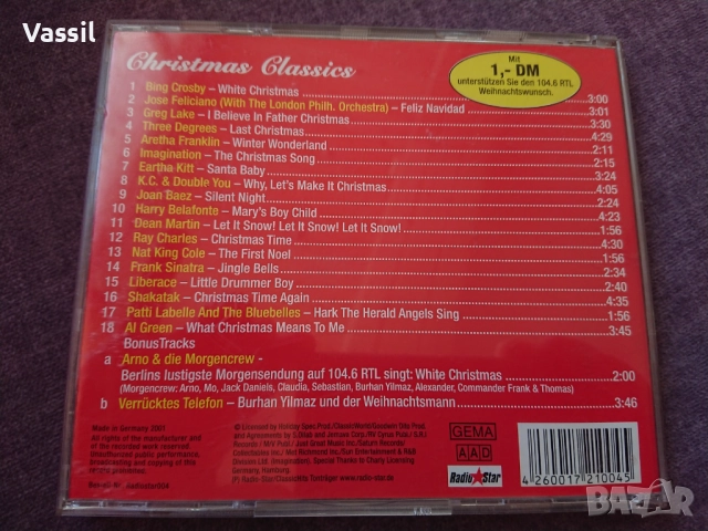 2CD за коледа! Great Christmas Collection и Christmas Classics оригинални компакт дискове, снимка 3 - CD дискове - 52678354