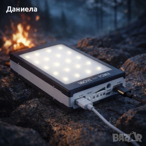 Соларна външна батерия, Power Bank 80000 mAch, външна батерия за GSM + 20 LED, снимка 2 - Други стоки за дома - 53367351