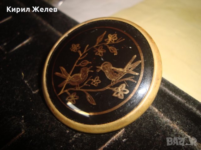 СТАРА РИСУВАНА ЕМАЙЛИРАНА РЯДКА БРОШКА АРТ-ЗНАЧКА ПТИЧКИ 24446, снимка 8 - Антикварни и старинни предмети - 33962662
