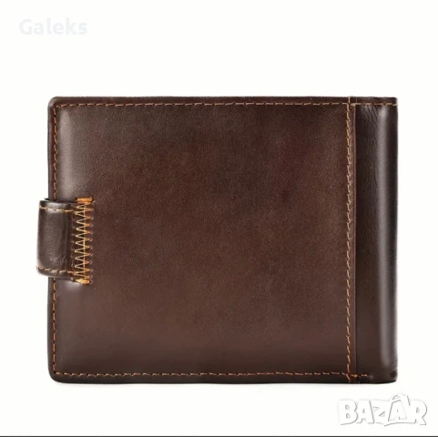 Мъжки луксозен и защитен, тъмнокафяв голям кожен портфейл!, снимка 3 - Портфейли, портмонета - 51041930