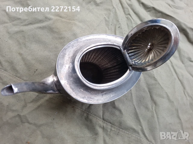 Британски посребрен чайник, снимка 2 - Антикварни и старинни предмети - 51039808