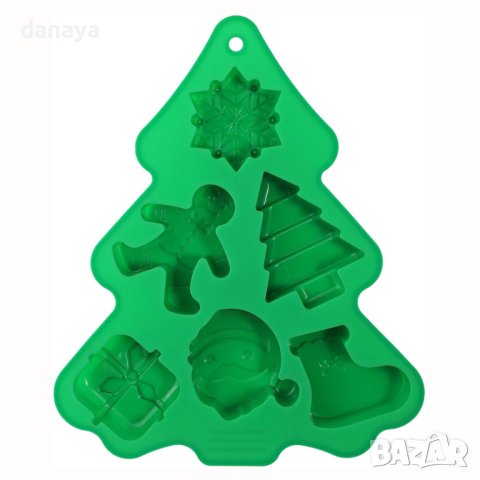4173 Силиконова форма за коледни мъфини, 6 гнезда, снимка 3 - Форми - 42872648