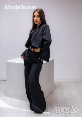 Черен дамски комплект от две части 