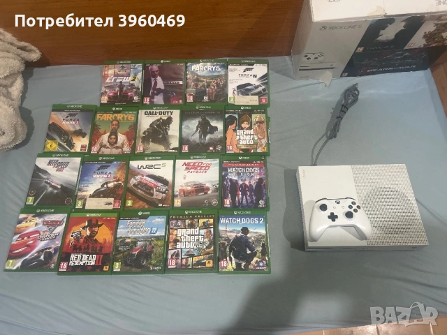 Xbox One S + 19 игри (RDR2, GTA, Far Cry 6, Forza)