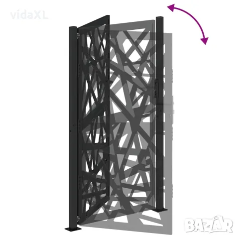 vidaXL Градинска порта, черна, 100x175 см, стоманена, светъл дизайн, снимка 7 - Огради и мрежи - 56147578