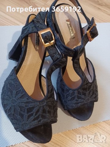 Дамски сандали Bellucci велур , снимка 4 - Дамски обувки на ток - 40196222