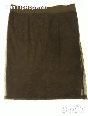 Черна лятна тънка прозрачна дантелена пола с черна мека удобна подплата - много комфортно усещане , снимка 3 - Поли - 37457052