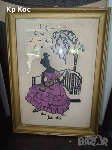 стар гоблен Цигуларка, снимка 2 - Гоблени - 50953903