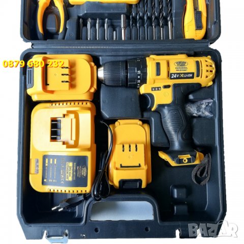 Винтоверт Vermark Starke 24V зарядно 2 бр. батерии и принадлежности, снимка 6 - Винтоверти - 34891340