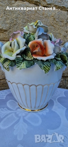 🌸✨ Порцеланова кошница с 3D цветя – изящна изработка ✨🌸, снимка 5 - Статуетки - 51518239