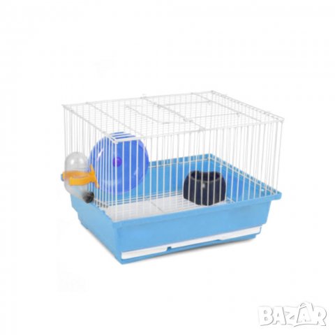 Клетка за хамстер, оборудвана с поилка, хранилка и колело. Клетки за хамстери. , снимка 3 - За гризачи - 34305751