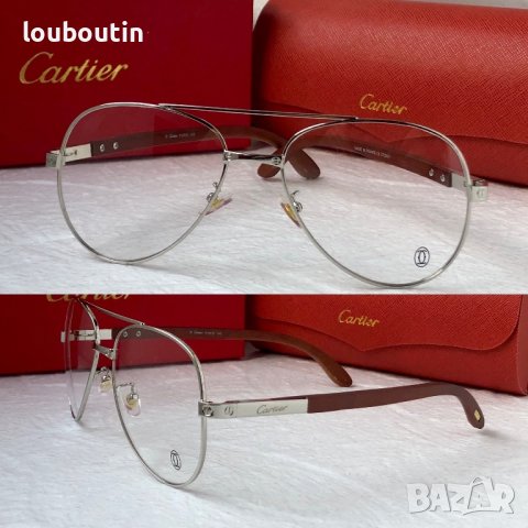 Cartier висок клас мъжки слънчеви очила авиатор с дървени дръжки, снимка 2 - Слънчеви и диоптрични очила - 42843343