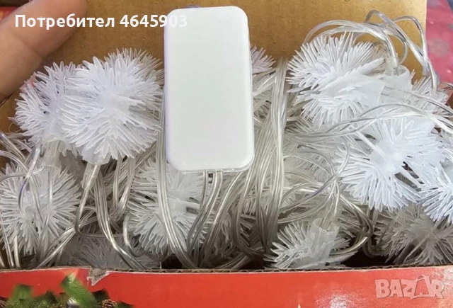Многоцветни коледни LED лампички с топчета с щепсел- Многоцветни, дължина - 5м ,28 бр. лампички., снимка 3 - Лед осветление - 52355971