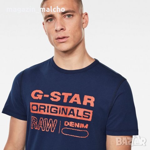 МЪЖКА ТЕНИСКА – G-STAR RAW WAVY LOGO ORIGINALS; размери: размери: L, снимка 2 - Тениски - 31757069