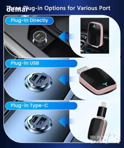 Безжичен CarPlay/Android Auto адаптер за кола (Wireless Carplay), снимка 7 - Аксесоари и консумативи - 55850048