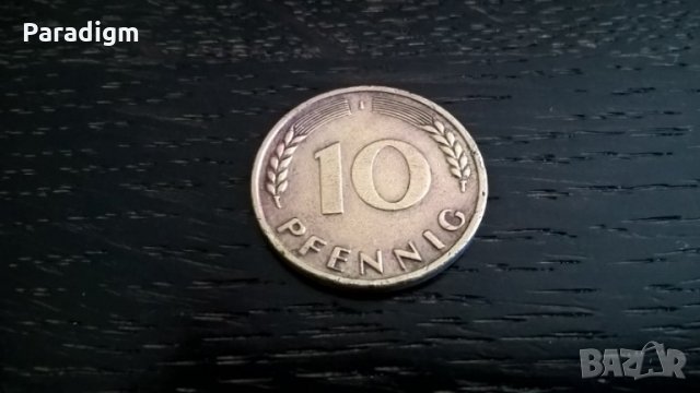 Монета - Германия - 10 пфенига | 1950г.; серия J, снимка 1 - Нумизматика и бонистика - 29285798