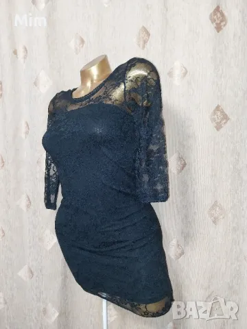 Н&М S Черна дантелена рокля , снимка 6 - Рокли - 48020830