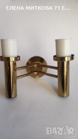 Аплик двойка за стена или таван от месинг, снимка 2 - Лампи за стена - 53169749