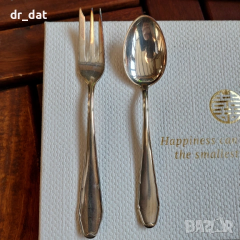 Комплект посребрени прибори, снимка 2 - Антикварни и старинни предмети - 45163213