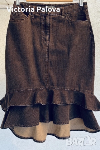 Дънкова пола ÄNNY N цвят кафе, снимка 3 - Поли - 51562011