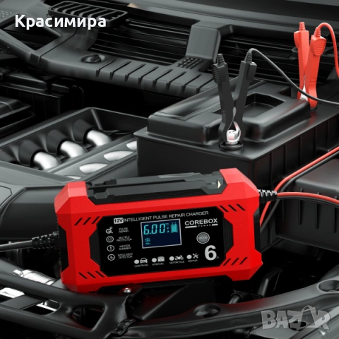 Интелигентно зарядно устройство за акомулатор 12V с LCD дисплей, 6A