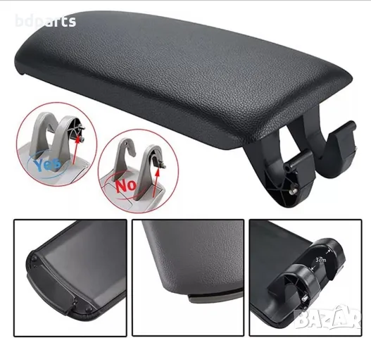 Капак за подлакътник на AUDI A4 B6 2000-2004, A4 B7 2004-2008, черен, кожа,, снимка 3 - Части - 56140944
