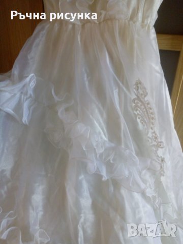 Булчинска рокля размер С ,с обръч, снимка 7 - Сватбени рокли - 37612240