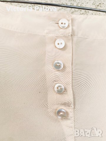 Потник/топ  кроп 100% коприна, екрю, снимка 4 - Потници - 42505002