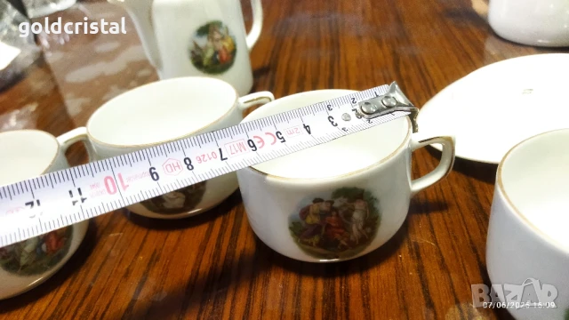 старинен порцелан Чехословакия чашки за кафе трите грации, снимка 13 - Антикварни и старинни предмети - 50587749