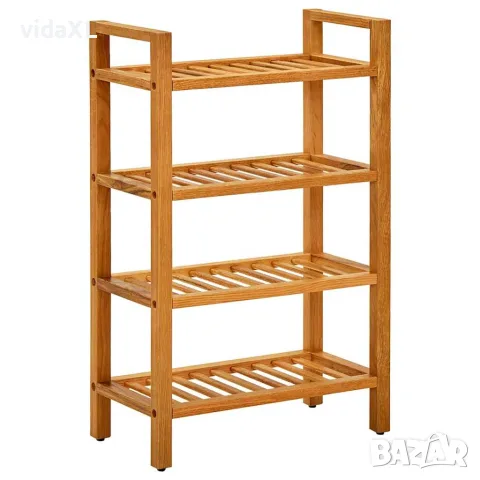 vidaXL Поставка за обувки с 4 рафта, 50x27x80 см, дъбов масив