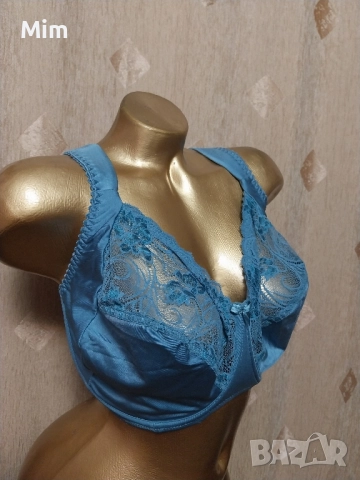 PLAISIR 95 H Син дантелен сутиен за едра дама , снимка 3 - Бельо - 51803091