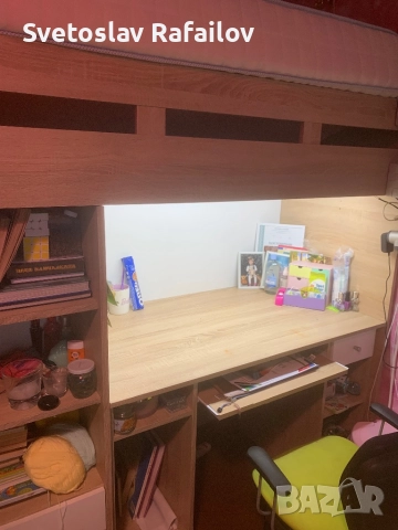 Детско двуетажно легло с бюро и гардероб с двулицев матрак Заедно детска секция с бюро и гардероб 15, снимка 7 - Мебели за детската стая - 52582292