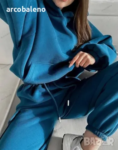 Моден дамски спортен ежедневен комплект от две части, 3цвята , снимка 2 - Комплекти - 47308708