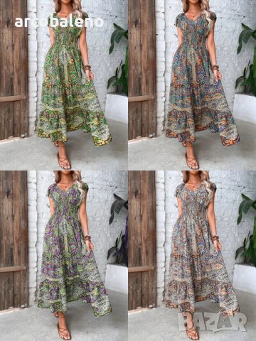 Нова лятна модна бохемска рокля с висока талия, 4цвята 