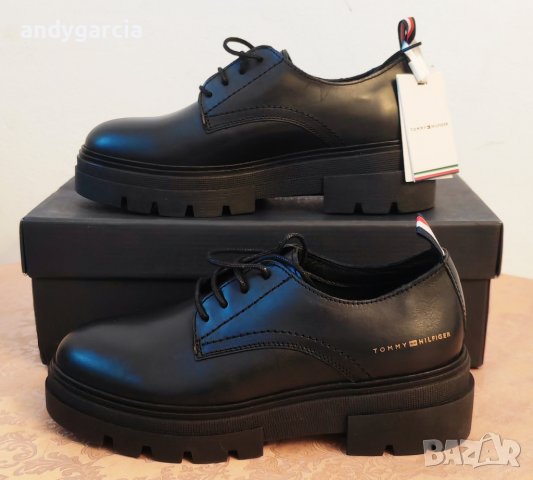 Оксфордки Tommy Hilfiger Leather LAce Up Shoe 37ми номер 23.5см стелка FW0FW06780 Black чисто нови, снимка 5 - Дамски ежедневни обувки - 42917617