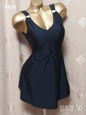 М Черен, еластичен бански рокля 