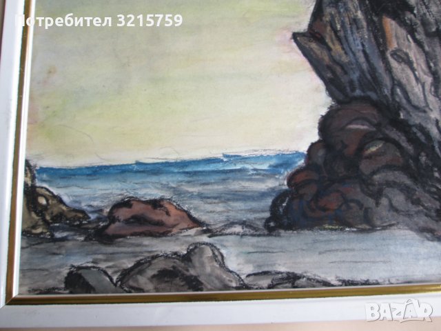 Стара картина-акварел, 31х23см., снимка 3 - Картини - 38002544