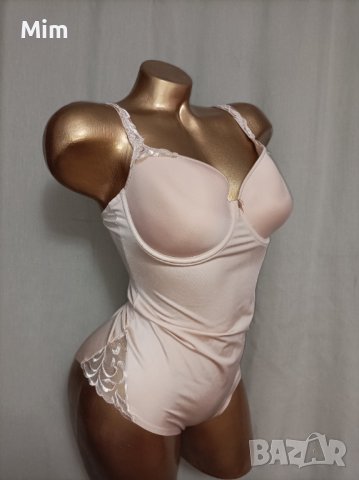  Резервирани 80С Моделиращо боди цвят шампанско с дантела , снимка 1