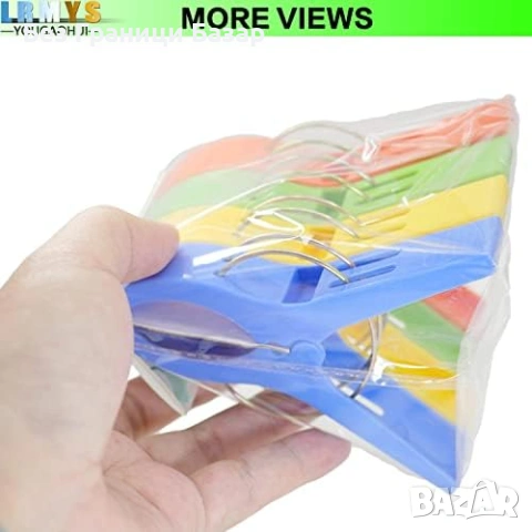 Нови Големи щипки за хавлии 12 см – плаж, басейн, шезлонг 4 броя компект, снимка 7 - Други стоки за дома - 53308134