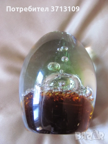 Кристална тежест за бюро, преспапие , Бавария