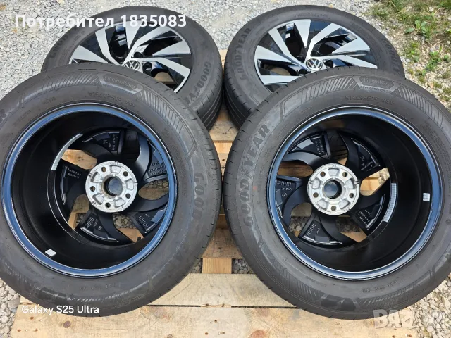 Лети джанти 16ки 5х112 VW + летни гуми 215/60/16 GoodYear, снимка 11 - Гуми и джанти - 56264935