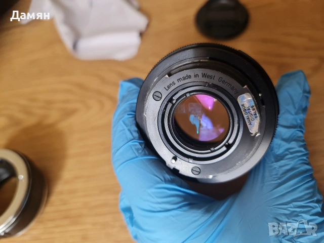 Обектив Carl Zeiss Planar 50mm f1.8 + адаптер QBM, снимка 3 - Обективи и филтри - 54080140