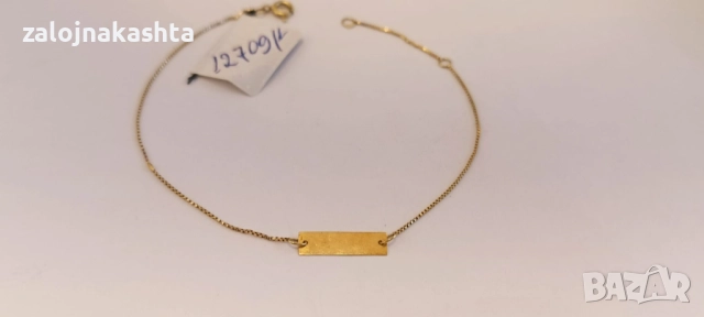 Златна гривна-0,56гр/14кр, снимка 4 - Гривни - 52648913