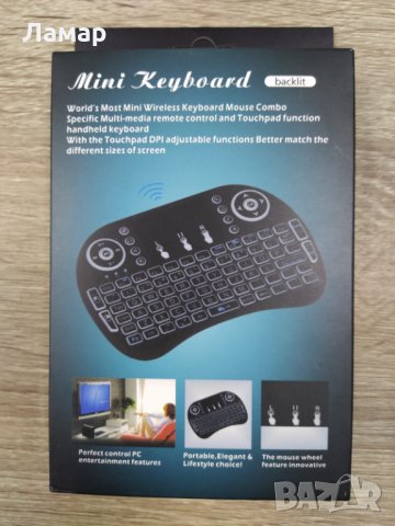 Безжична мини блутут клавиатура с тъчпад за PC, Android, Smart TV, TV box