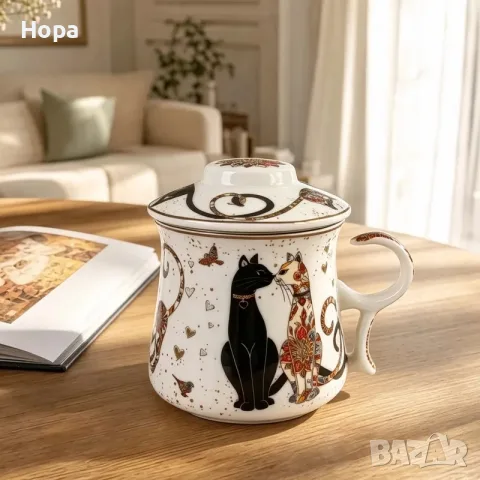 Часа с метална цедка и капак 

