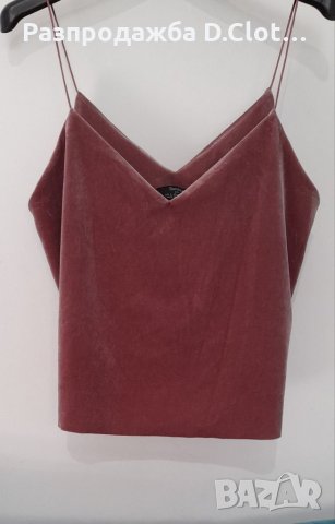 Bershka S къс топ с тънки презрамки , снимка 3 - Корсети, бюстиета, топове - 35656883