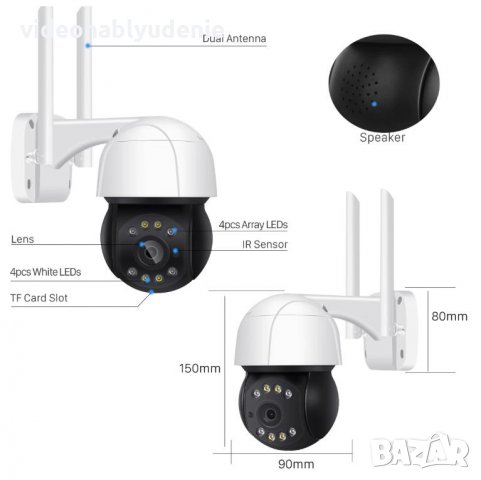 Водонепромокаема ULTRA HD 5MP PTZ 4хZoom WiFi Следяща Камера Микрофон Карта Слот PIR Сензор Движение, снимка 17 - Комплекти за видеонаблюдение - 29643354