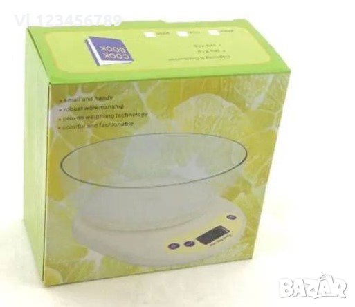Дигитална кухненска везна с купа (тарелка) 5 kg,  точност 1гр., снимка 1 - Други - 30460041